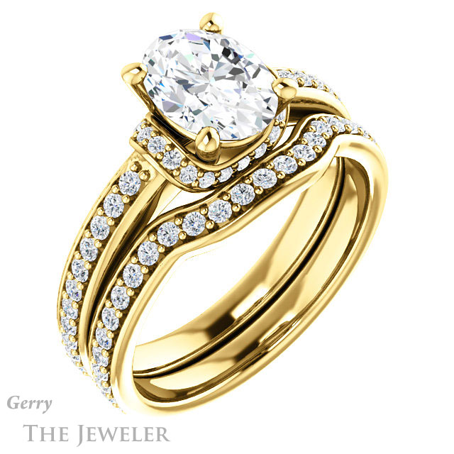 Oval Shaped Forever One Moissanite Engagement Ring #GTJ1061-oval-fo-y 6 Oval Shaped Forever One Moissanite Engagement Ring #GTJ1061-oval-fo-y