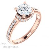 Round Cut Forever One Moissanite Engagement Ring #GTJ1061-round-fo-r