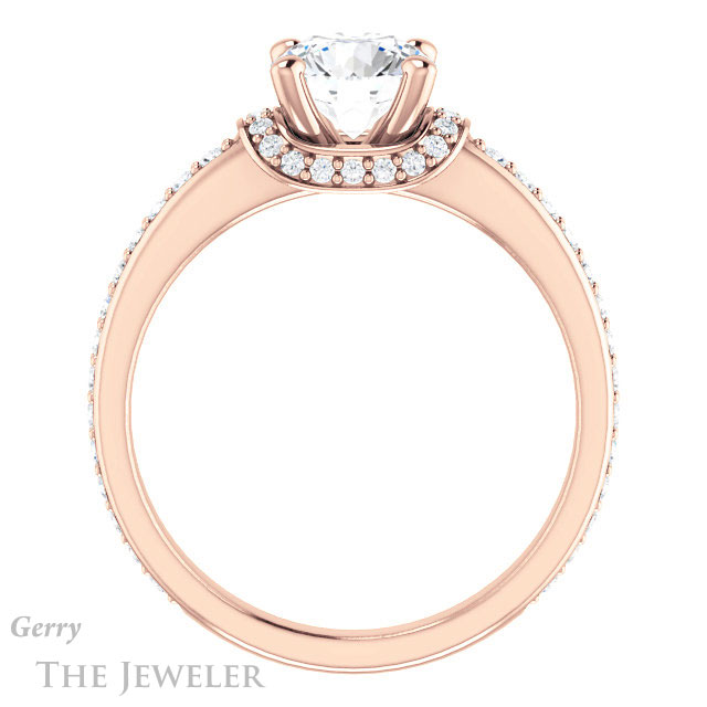 Round Cut Forever One Moissanite Engagement Ring #GTJ1061-round-fo-r
