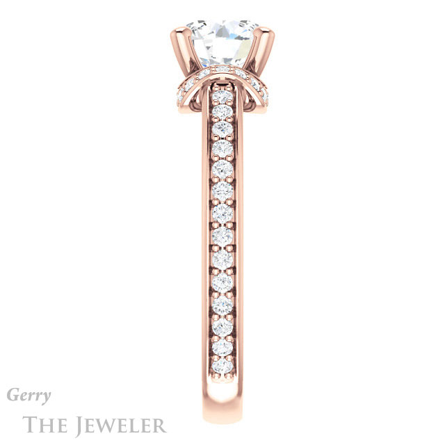 Round Cut Forever One Moissanite Engagement Ring #GTJ1061-round-fo-r