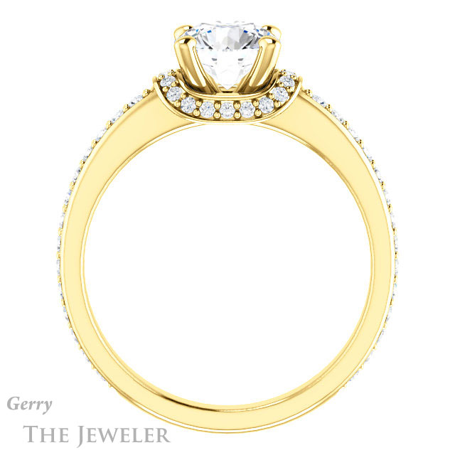 Round Cut Forever One Moissanite Engagement Ring #GTJ1061-round-fo-y 2 Round Cut Forever One Moissanite Engagement Ring #GTJ1061-round-fo-y