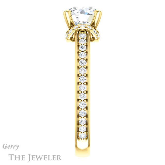 Round Cut Forever One Moissanite Engagement Ring #GTJ1061-round-fo-y 3 Round Cut Forever One Moissanite Engagement Ring #GTJ1061-round-fo-y