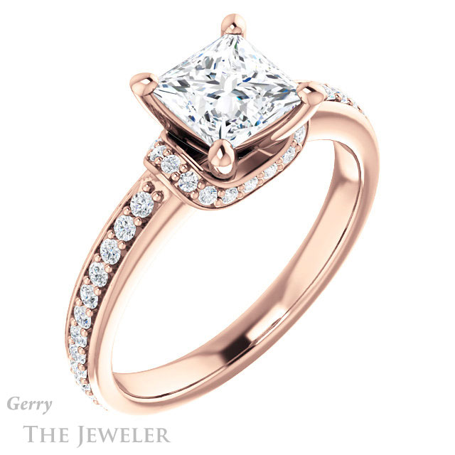 Princess Cut Forever One Moissanite Engagement Ring #GTJ1061-square-fo-r