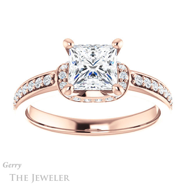 Princess Cut Forever One Moissanite Engagement Ring #GTJ1061-square-fo-r