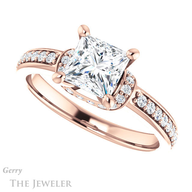 Princess Cut Forever One Moissanite Engagement Ring #GTJ1061-square-fo-r