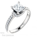Princess Cut Forever One Moissanite Engagement Ring #GTJ1061-square-fo-w