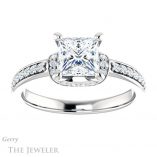 Princess Cut Forever One Moissanite Engagement Ring #GTJ1061-square-fo-w
