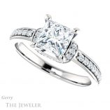 Princess Cut Forever One Moissanite Engagement Ring #GTJ1061-square-fo-w