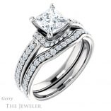 Princess Cut Forever One Moissanite Engagement Ring #GTJ1061-square-fo-w