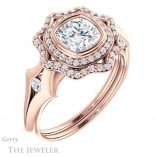 Cushion Cut Forever One Moissanite Engagement Ring #GTJ1062-cushion-fo-r