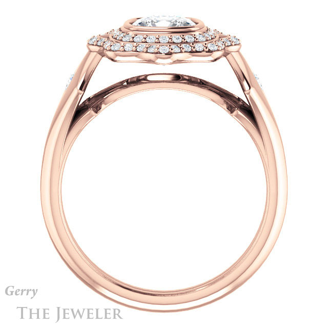 Cushion Cut Forever One Moissanite Engagement Ring #GTJ1062-cushion-fo-r