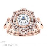 Cushion Cut Forever One Moissanite Engagement Ring #GTJ1062-cushion-fo-r