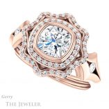 Cushion Cut Forever One Moissanite Engagement Ring #GTJ1062-cushion-fo-r