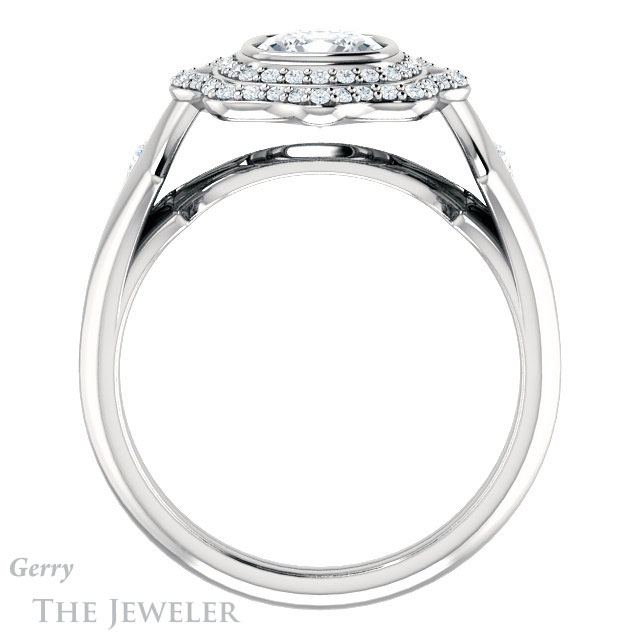 Cushion Cut Forever One Moissanite Engagement Ring #GTJ1062-cushion-fo-w 2 Cushion Cut Forever One Moissanite Engagement Ring #GTJ1062-cushion-fo-w