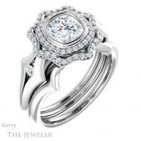 Cushion Cut Forever One Moissanite Engagement Ring #GTJ1062-cushion-fo-w 6 Cushion Cut Forever One Moissanite Engagement Ring #GTJ1062-cushion-fo-w