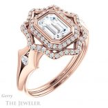 Emerald Cut Forever Brilliant Moissanite Engagement Ring #GTJ1062-emerald-fb-r