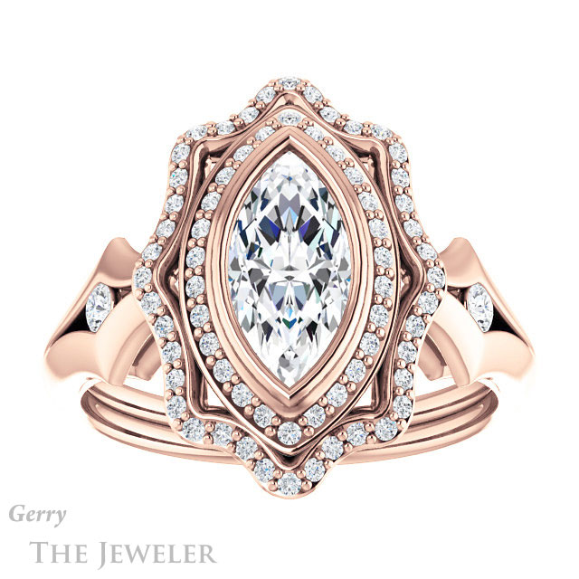 Marquise Cut Forever Brilliant Moissanite Engagement Ring #GTJ1062-marquise-fb-r