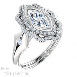 Marquise Cut Forever Brilliant Moissanite Engagement Ring #GTJ1062-marquise-fb-w