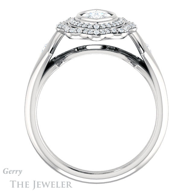 Marquise Cut Forever Brilliant Moissanite Engagement Ring #GTJ1062-marquise-fb-w