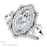 Marquise Cut Forever Brilliant Moissanite Engagement Ring #GTJ1062-marquise-fb-w
