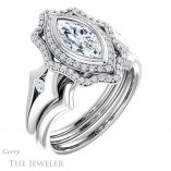 Marquise Cut Forever Brilliant Moissanite Engagement Ring #GTJ1062-marquise-fb-w