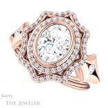 Oval Shaped Forever One Moissanite Engagement Ring #GTJ1062-oval-fo-r