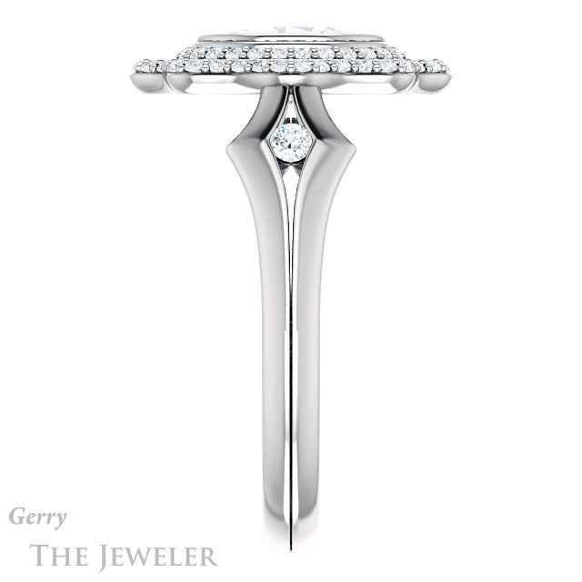 Oval Shaped Forever One Moissanite Engagement Ring #GTJ1062-oval-fo-w 3 Oval Shaped Forever One Moissanite Engagement Ring #GTJ1062-oval-fo-w
