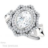 Oval Shaped Forever One Moissanite Engagement Ring #GTJ1062-oval-fo-w 5 Oval Shaped Forever One Moissanite Engagement Ring #GTJ1062-oval-fo-w