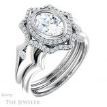 Oval Shaped Forever One Moissanite Engagement Ring #GTJ1062-oval-fo-w 6 Oval Shaped Forever One Moissanite Engagement Ring #GTJ1062-oval-fo-w