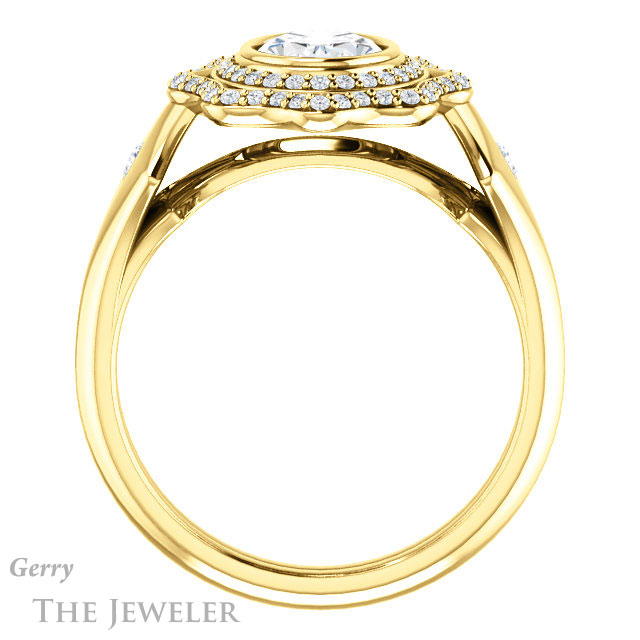 Oval Shaped Forever One Moissanite Engagement Ring #GTJ1062-oval-fo-y 2 Oval Shaped Forever One Moissanite Engagement Ring #GTJ1062-oval-fo-y