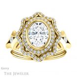 Oval Shaped Forever One Moissanite Engagement Ring #GTJ1062-oval-fo-y 1 Oval Shaped Forever One Moissanite Engagement Ring #GTJ1062-oval-fo-y