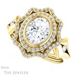 Oval Shaped Forever One Moissanite Engagement Ring #GTJ1062-oval-fo-y 5 Oval Shaped Forever One Moissanite Engagement Ring #GTJ1062-oval-fo-y