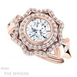Round Cut Forever One Moissanite Engagement Ring #GTJ1062-round-fo-r 5 Round Cut Forever One Moissanite Engagement Ring #GTJ1062-round-fo-r
