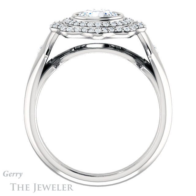 Round Cut Forever One Moissanite Engagement Ring #GTJ1062-round-fo-w 2 Round Cut Forever One Moissanite Engagement Ring #GTJ1062-round-fo-w