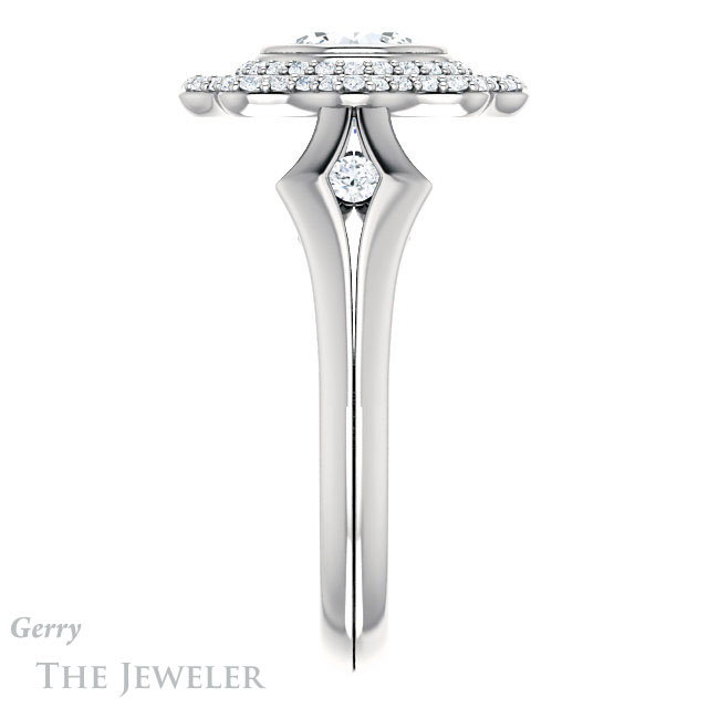 Round Cut Forever One Moissanite Engagement Ring #GTJ1062-round-fo-w 3 Round Cut Forever One Moissanite Engagement Ring #GTJ1062-round-fo-w