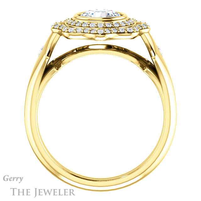 Round Cut Forever One Moissanite Engagement Ring #GTJ1062-round-fo-y 2 Round Cut Forever One Moissanite Engagement Ring #GTJ1062-round-fo-y