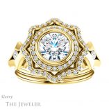 Round Cut Forever One Moissanite Engagement Ring #GTJ1062-round-fo-y 1 Round Cut Forever One Moissanite Engagement Ring #GTJ1062-round-fo-y