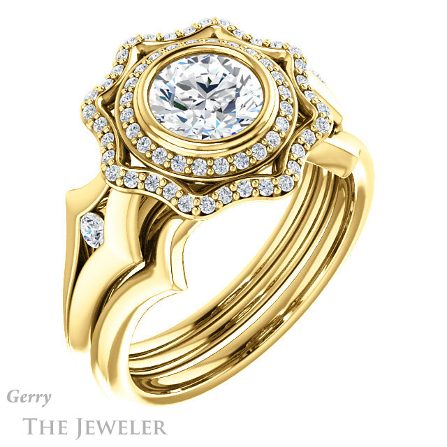 Round Cut Forever One Moissanite Engagement Ring #GTJ1062-round-fo-y 6 Round Cut Forever One Moissanite Engagement Ring #GTJ1062-round-fo-y