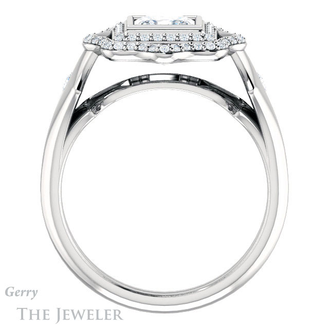 Princess Cut Forever One Moissanite Engagement Ring #GTJ1062-square-fo-w 2 Princess Cut Forever One Moissanite Engagement Ring #GTJ1062-square-fo-w