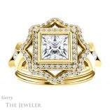 Princess Cut Forever One Moissanite Engagement Ring #GTJ1062-square-fo-y 1 Princess Cut Forever One Moissanite Engagement Ring #GTJ1062-square-fo-y