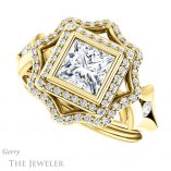 Princess Cut Forever One Moissanite Engagement Ring #GTJ1062-square-fo-y 5 Princess Cut Forever One Moissanite Engagement Ring #GTJ1062-square-fo-y