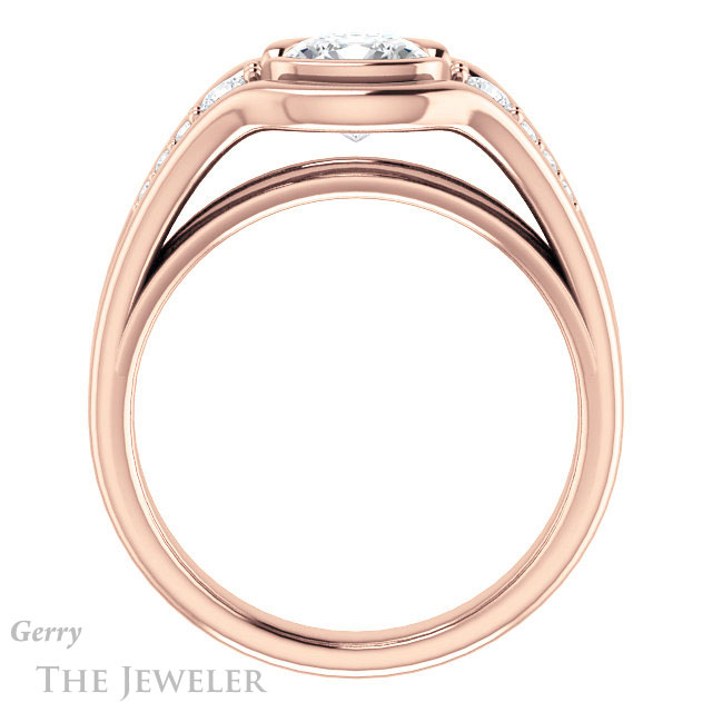 Cushion Cut Forever One Moissanite Engagement Ring #GTJ1063-cushion-fo-r