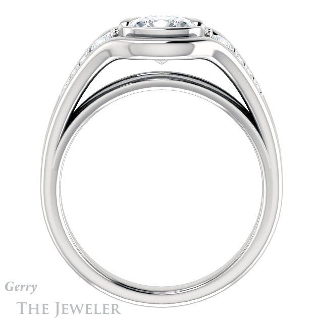 Cushion Cut Forever One Moissanite Engagement Ring #GTJ1063-cushion-fo-w 2 Cushion Cut Forever One Moissanite Engagement Ring #GTJ1063-cushion-fo-w