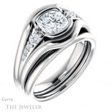 Cushion Cut Forever One Moissanite Engagement Ring #GTJ1063-cushion-fo-w 6 Cushion Cut Forever One Moissanite Engagement Ring #GTJ1063-cushion-fo-w