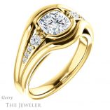 Cushion Cut Forever One Moissanite Engagement Ring #GTJ1063-cushion-fo-y