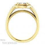 Cushion Cut Forever One Moissanite Engagement Ring #GTJ1063-cushion-fo-y
