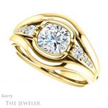 Cushion Cut Forever One Moissanite Engagement Ring #GTJ1063-cushion-fo-y