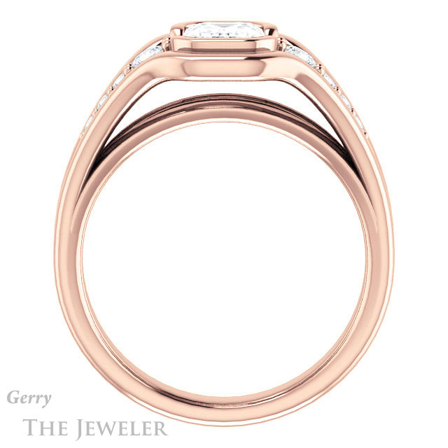 Emerald Cut Forever Brilliant Moissanite Engagement Ring #GTJ1063-emerald-fb-r