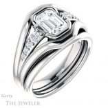 Emerald Cut Forever One Moissanite Engagement Ring #GTJ1063-emerald-fb-w 6 Emerald Cut Forever Brilliant Moissanite Engagement Ring #GTJ1063-emerald-fb-w