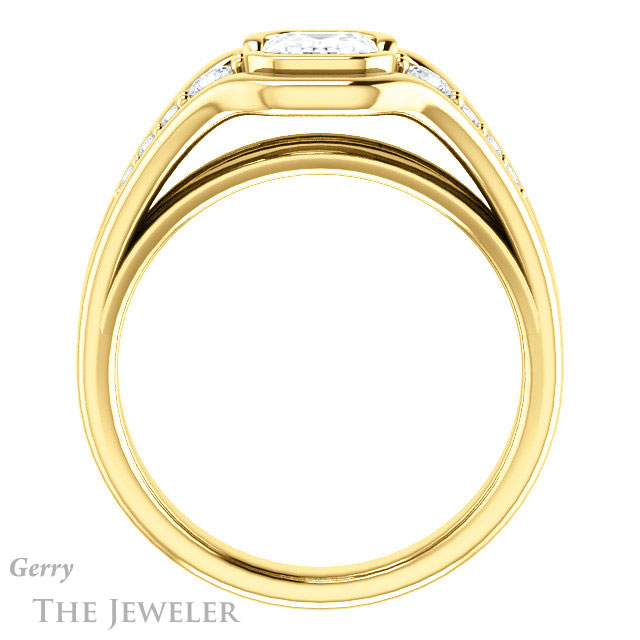 Emerald Cut Forever Brilliant Moissanite Engagement Ring #GTJ1063-emerald-fb-y